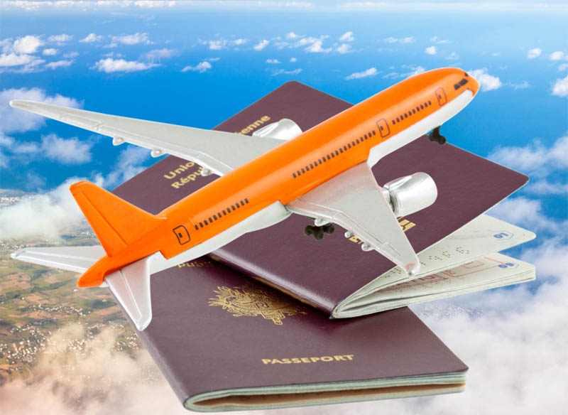 Voyages en avion avec passeport pour Las Vegas