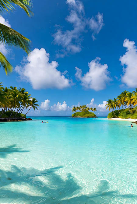 Magnifique plage à Rangiroa