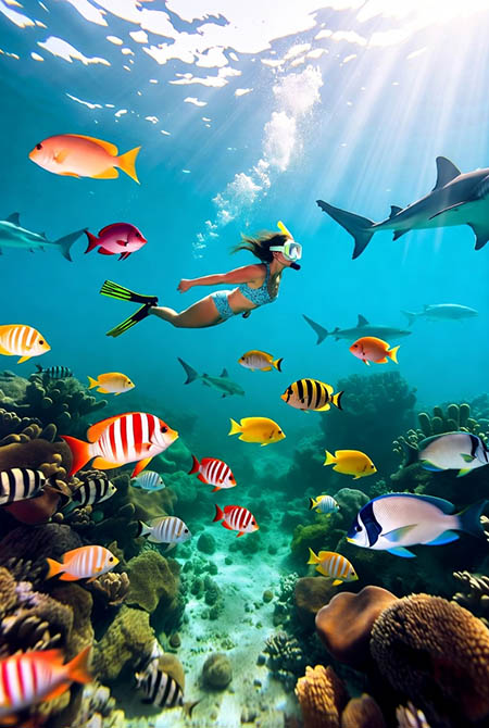 Plongée à Rangiroa - Femme