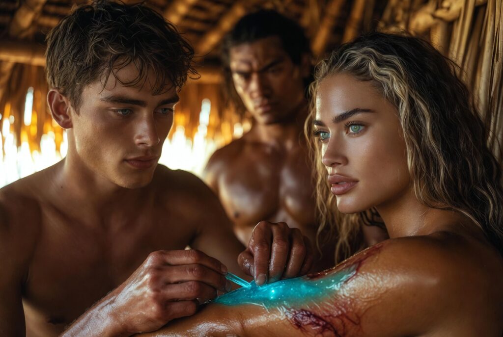 Maeva, Thomas, Teva - Les Secrets d'Amosia - soignée par les nanites de Galadriel