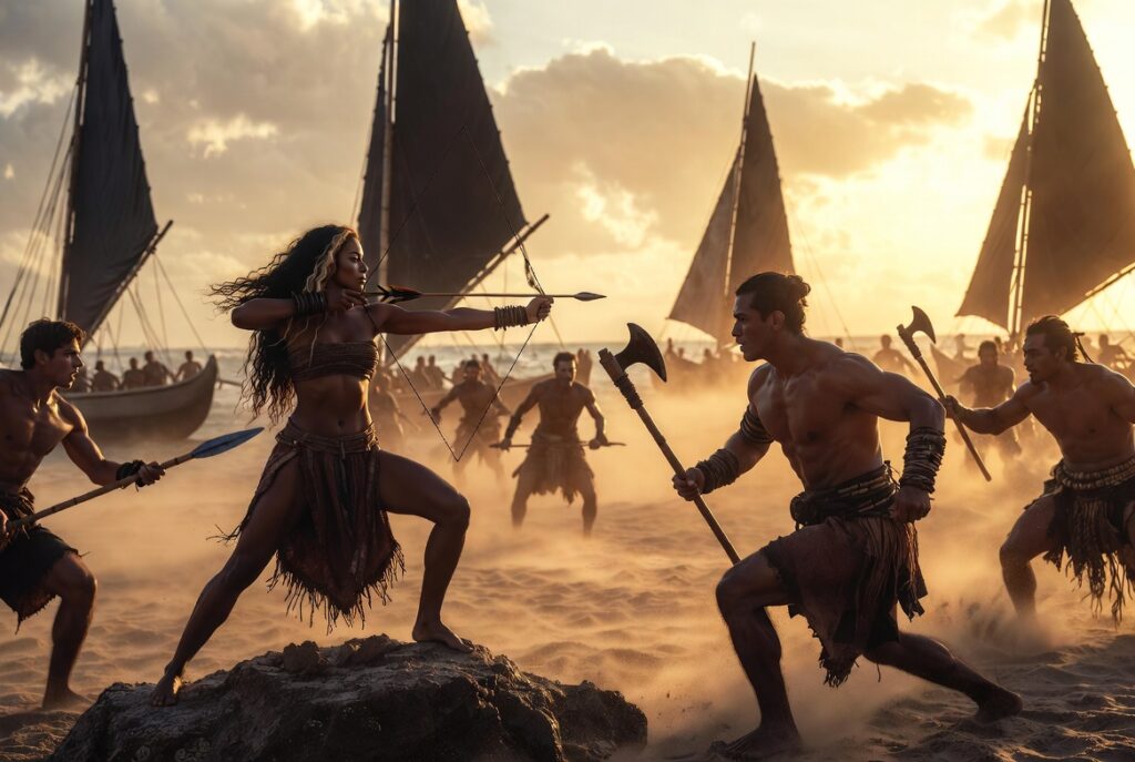 Maeva, Thomas, Teva - Les Secrets d'Amosia - grande invasion ennemis