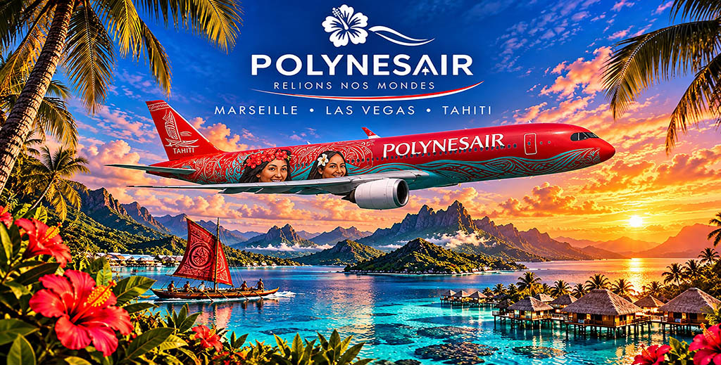 Polynesair tableau vol lagons